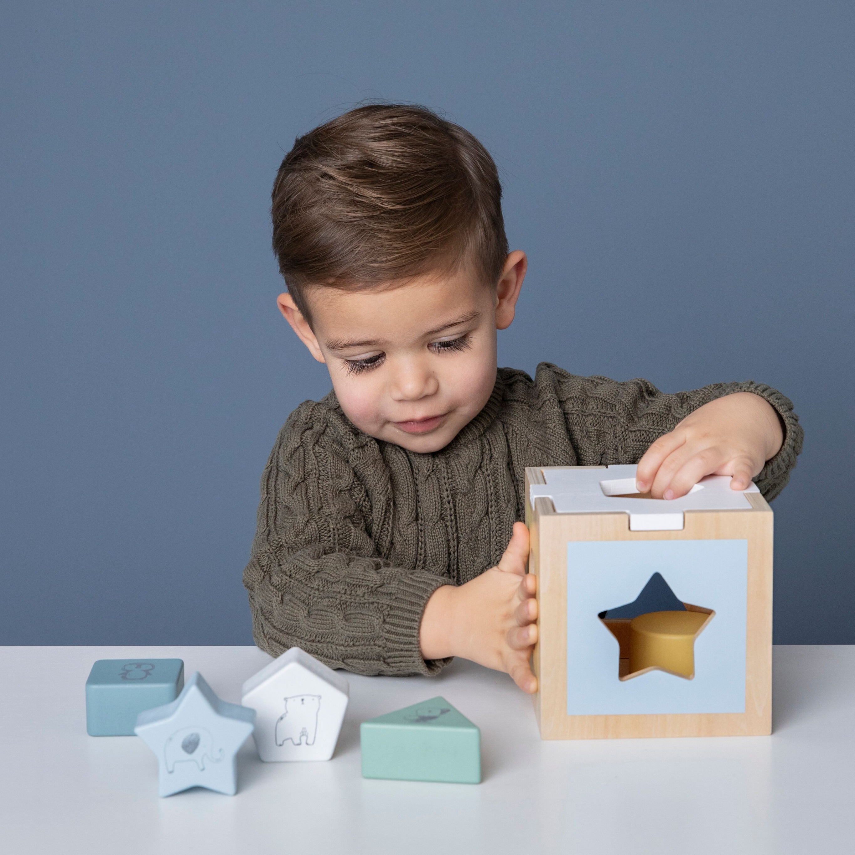 Little Dutch Sorter Kształtów Zoo Błękit 12m+