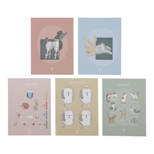 Little Dutch – Drewniany gabinet weterynarza FSC – zestaw do zabawy w opiekę nad zwierzętami 3+