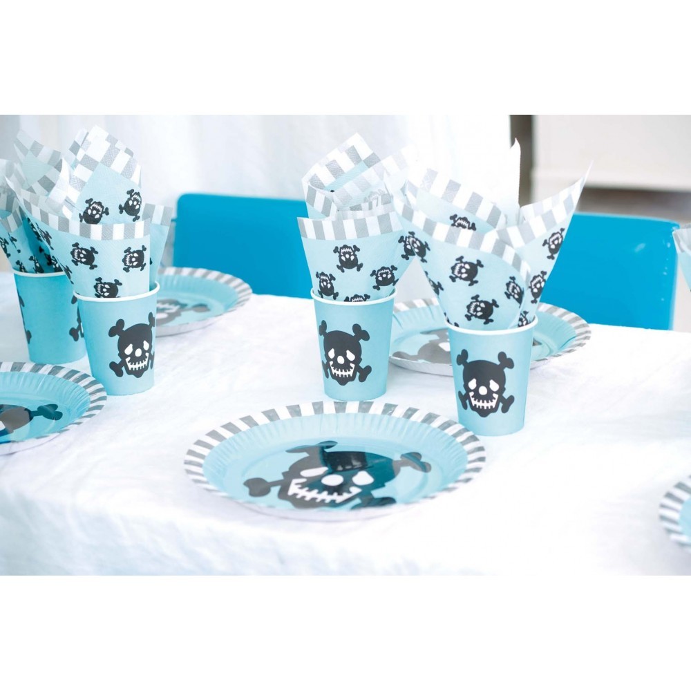 JaBaDaBaDo Pirackie talerze urodzinowe czaszka 8 szt.