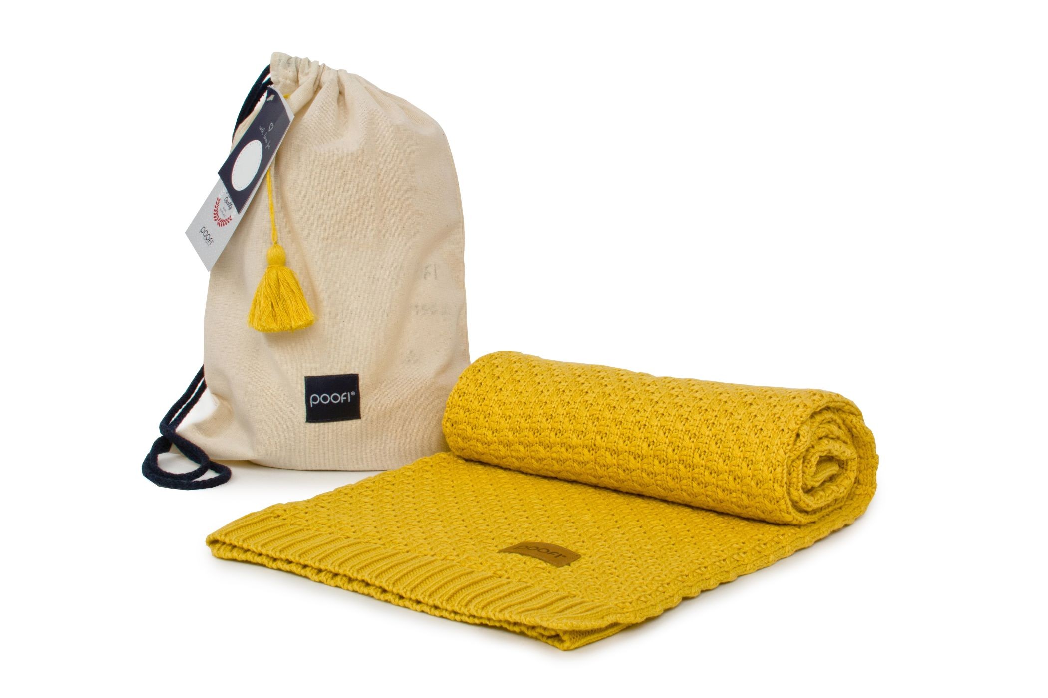 Poofi Kocyk bambusowy miodowy 80x100cm dla niemowląt