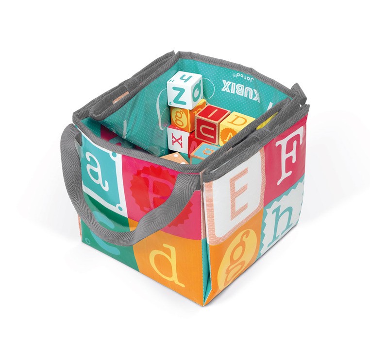 Janod Klocki Drewniane Kubix 40 sztuk Litery i Cyfry 3+