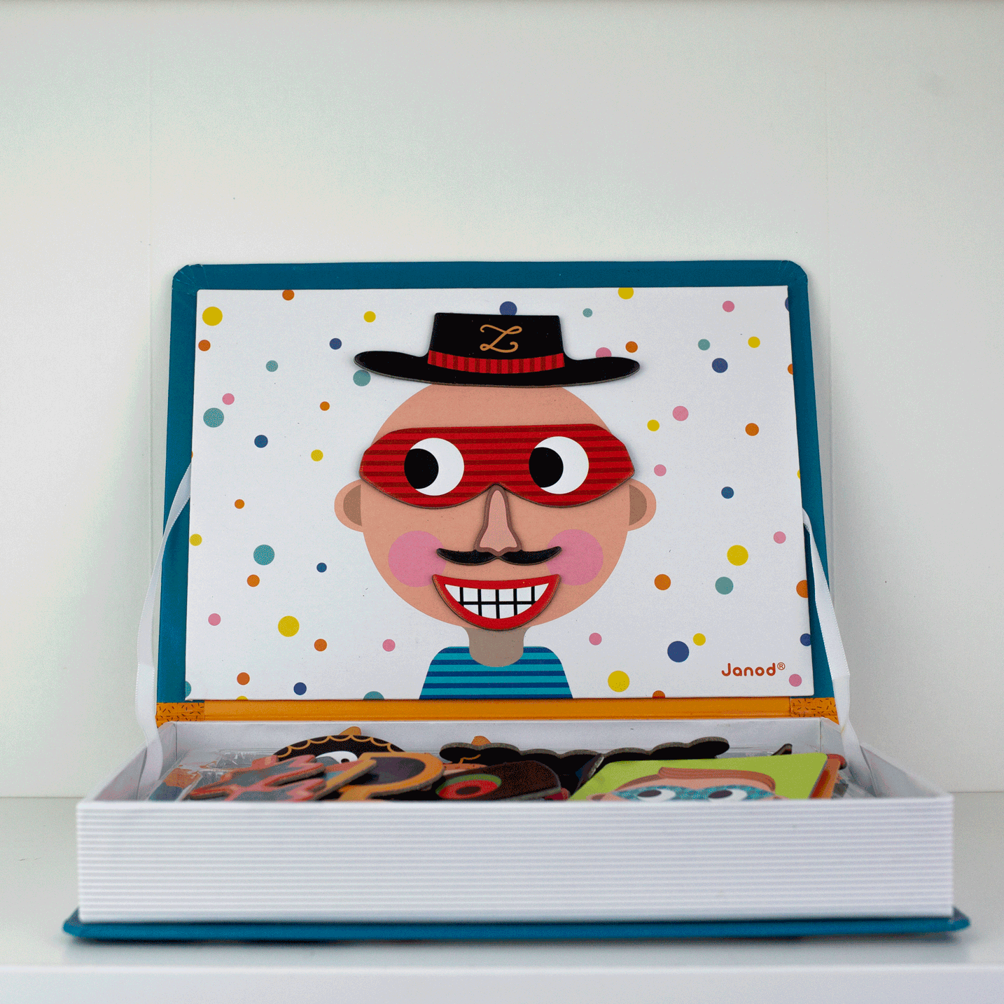 Janod, Magnetyczna układanka Śmieszne buzie Chłopiec Magnetibook