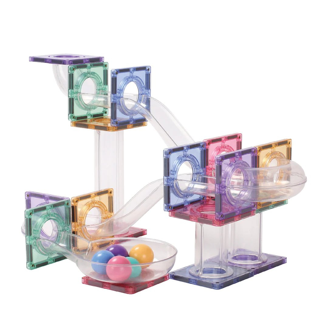 Cleverclixx Klocki Magnetyczne Ball Run Pastel 70 El. 3+