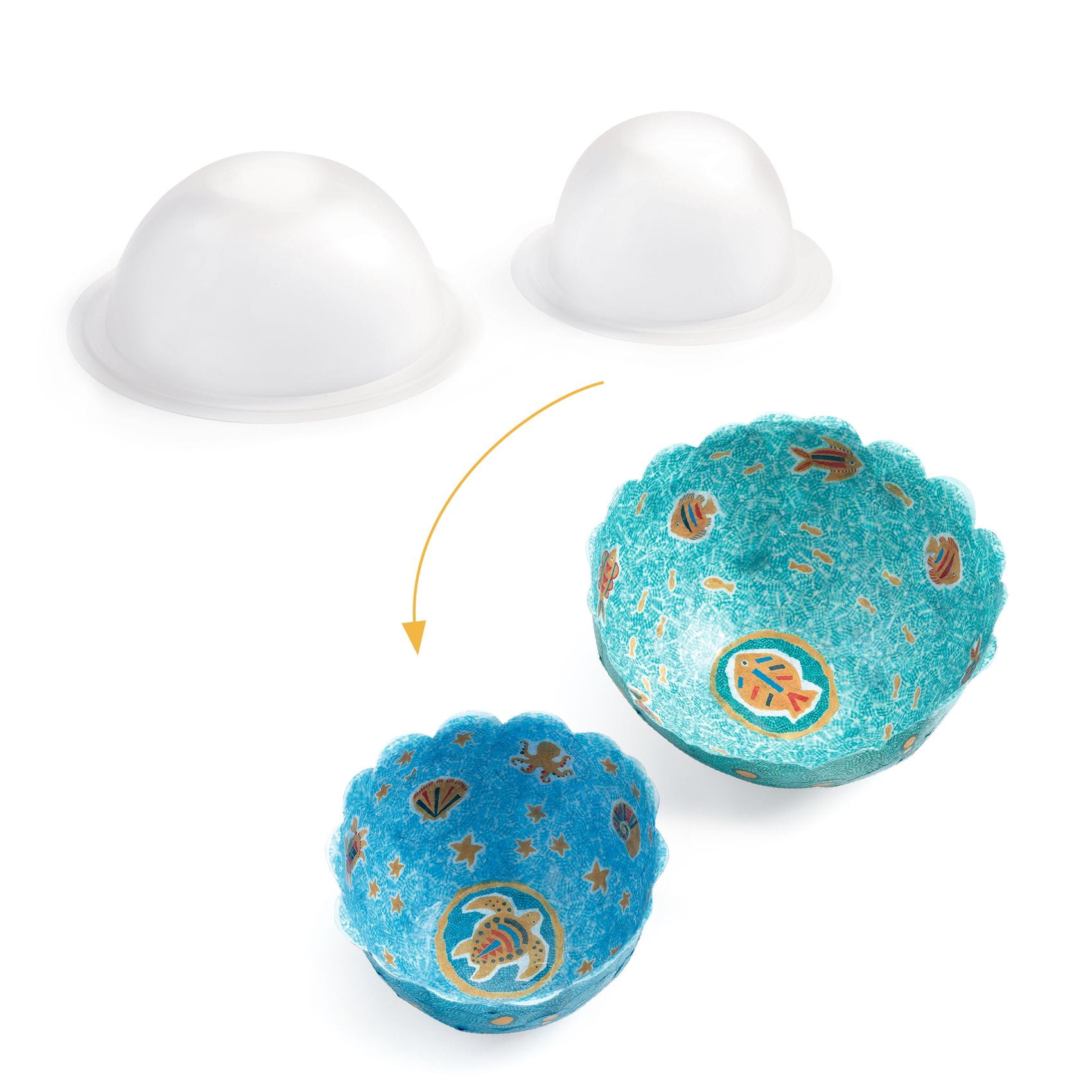 Djeco, papierowe miseczki  Zrób to sam  niebieskie