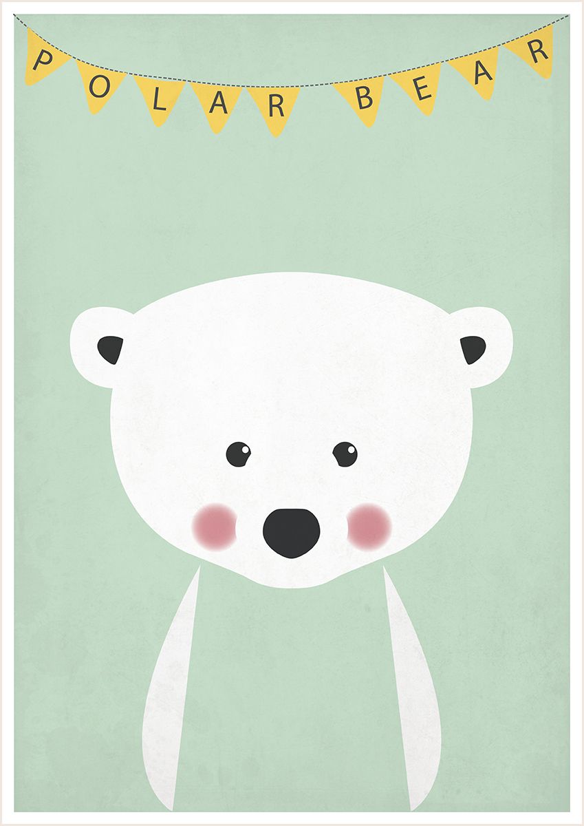 Plakat A4 Miś polarny - Dekoracja pokoju 21x29,7cm