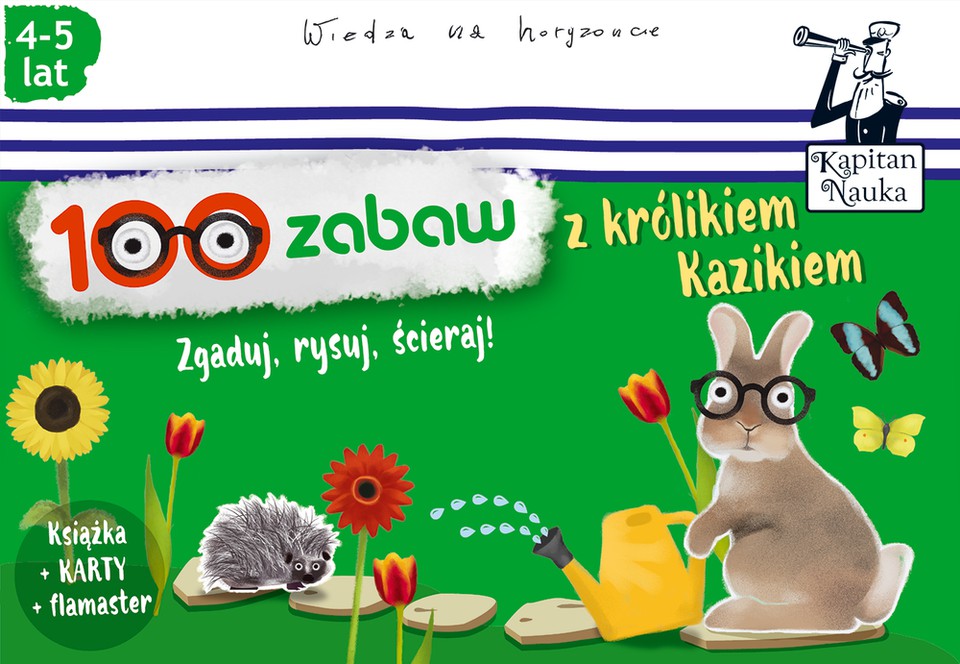 100 zabaw z królikiem Kazikiem - Edukacyjna książka 4+