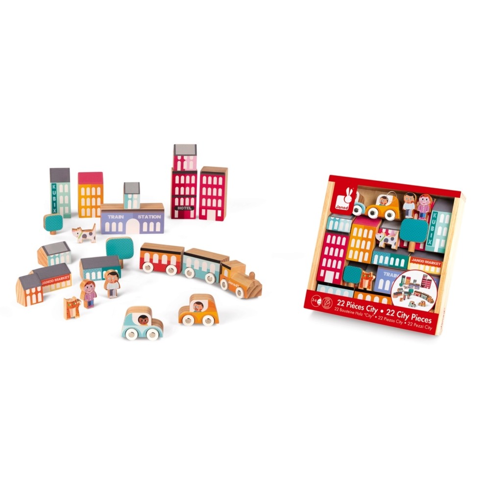 Janod KUBIX Zestaw Miasto 22el 3+