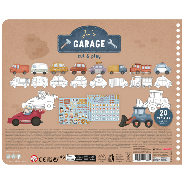 Little Dutch – Kreatywny zeszyt z nożyczkami Jim & Friends – zestaw artystyczny dla dzieci 3+