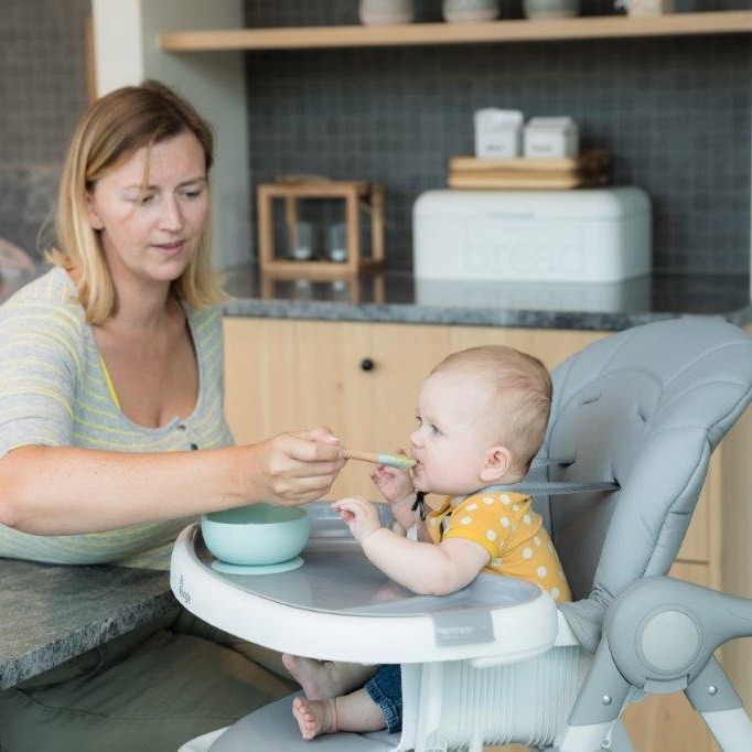 BO JUNGLE Miseczka Silikonowa z Przyssawką i Łyżeczką Różowa 6m+