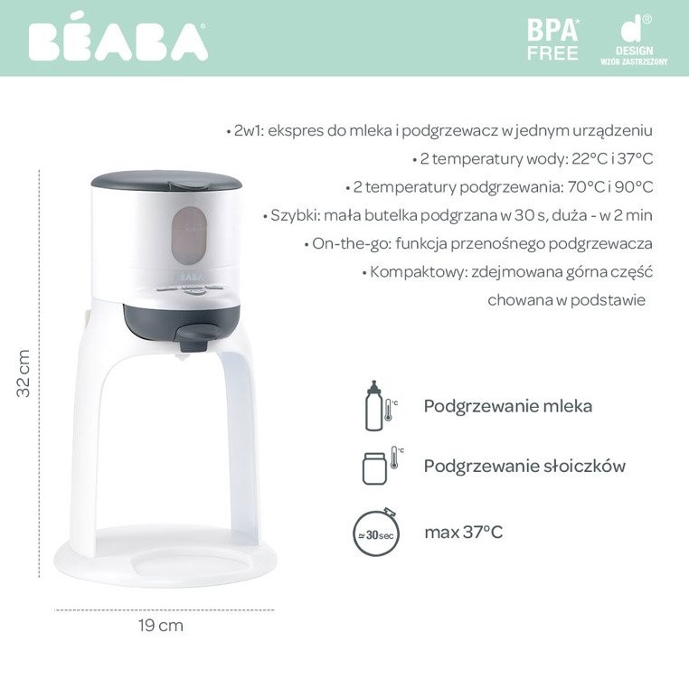Beaba Bib'expresso Ekspres do mleka 2w1 White/grey 0+