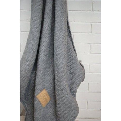 Effii Duży Wełniany Koc 75x110cm Szary/Biały 0+