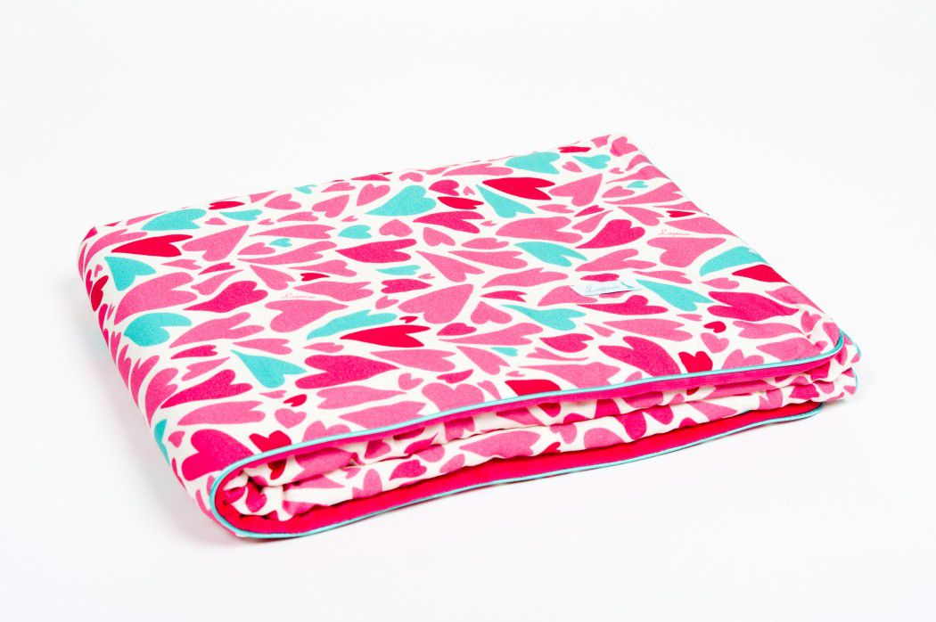 Lapinoo Kocyk w serca Bambusowy 100x80cm