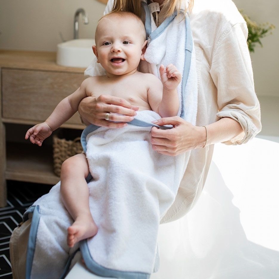 Poofi Ręcznik Teddy Dusty Blue dla niemowląt 0+