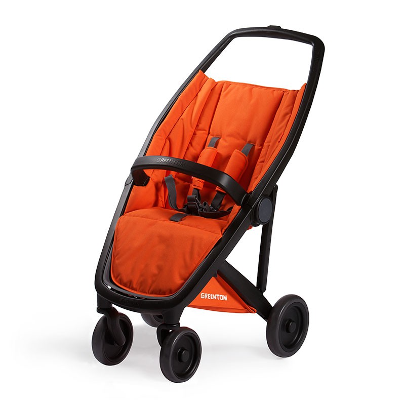 Wózek Greentom Upp Classic Czarny-Pomarańczowy 6m+