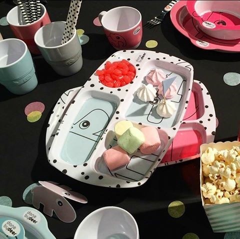 Sebra Dots Zestaw Obiadowy Niebieski 6m+