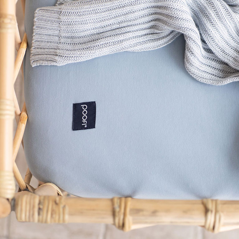 Poofi Prześcieradło Organic&Color 60x120 dusty blue