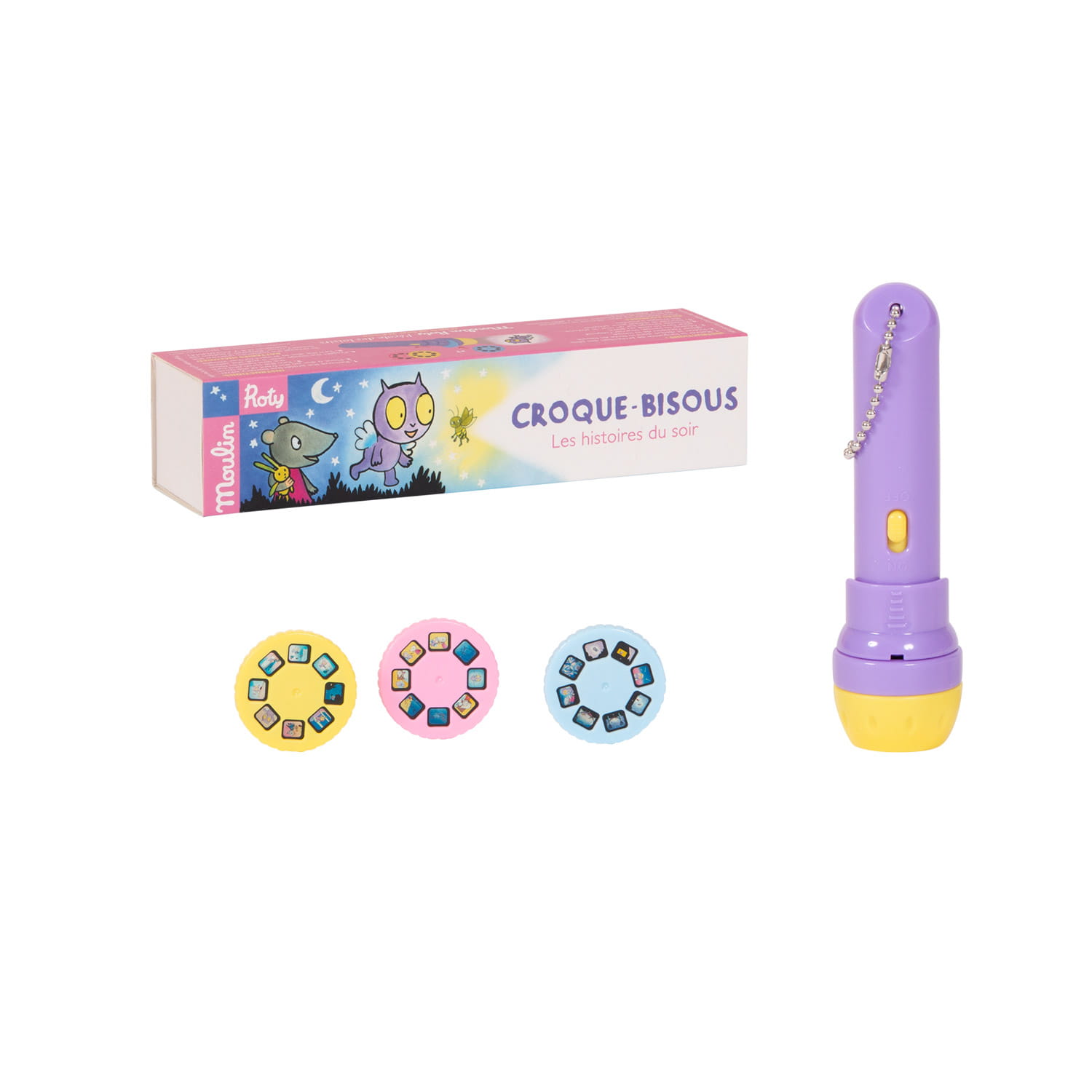 Moulin Roty Latarka-Projektor Duszek Croque-Bisous 3+