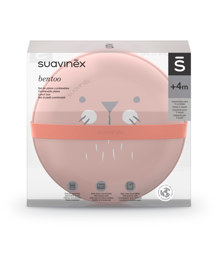 Suavinex Miski do karmienia HYGGE Różowe 6m+