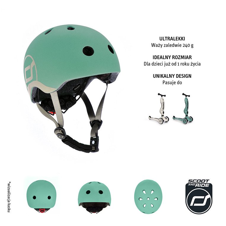 Scoot & Ride Kask XXS-S Forest 1-5 lat