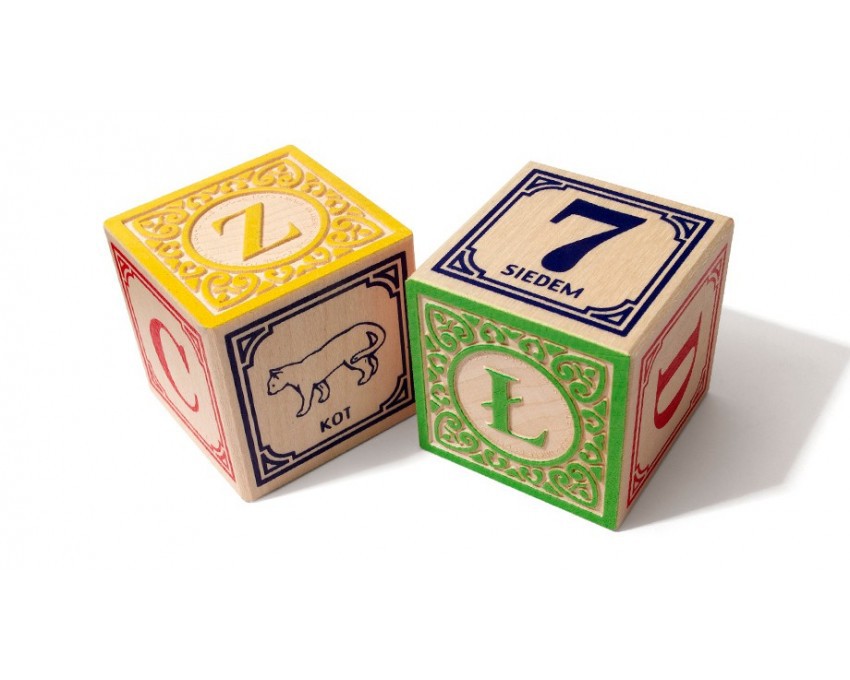 Polski Alfabet Drewniane Klocki