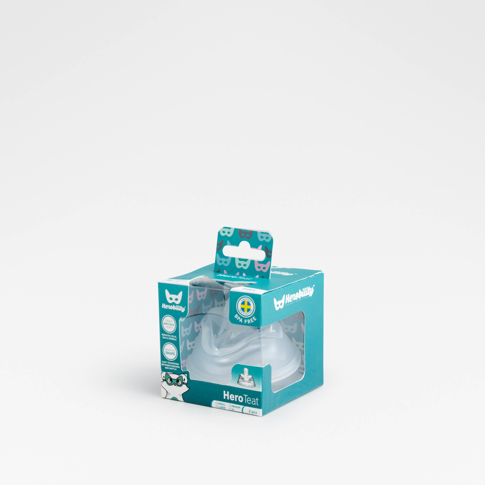 Herobility Smoczek Antykolkowy HeroTeat S (0 m+) 2 szt.