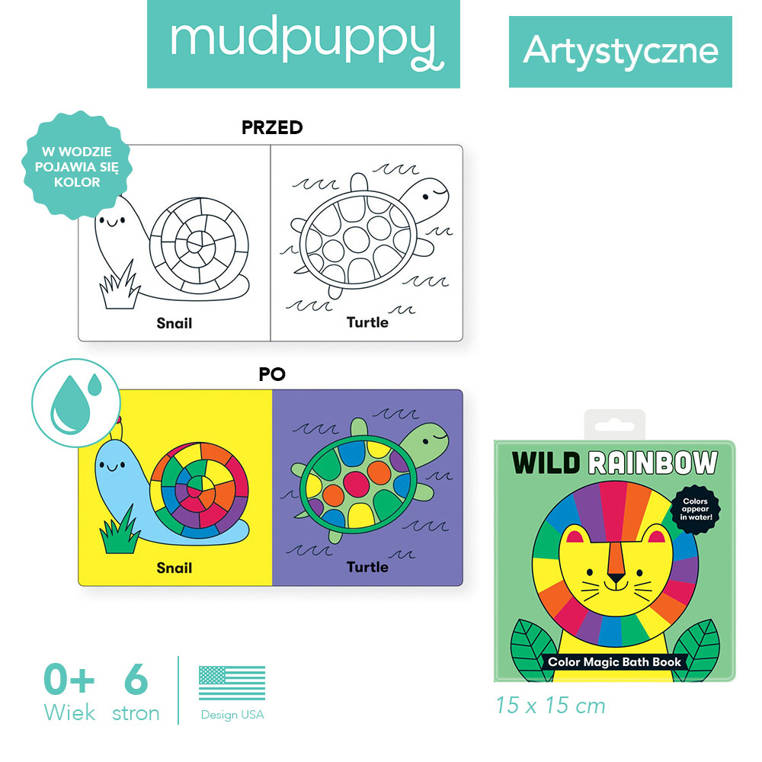 Mudpuppy, Magiczna książeczka do kąpieli Tęczowa dżungla