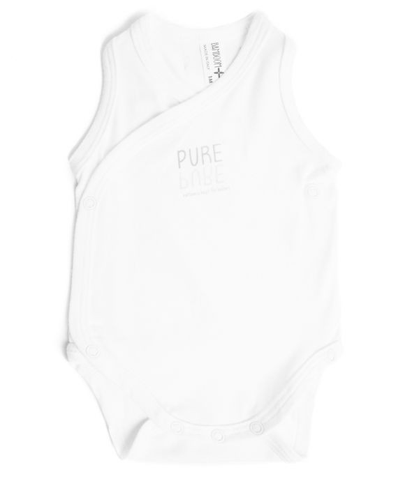 Bamboom, Body Niemowlęce bez Rękawów Bambus Organiczny Białe 0-1m