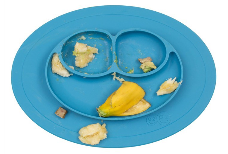 EZPZ Talerzyk z Podkładką Mini Mat 2w1 Niebieski 6m+