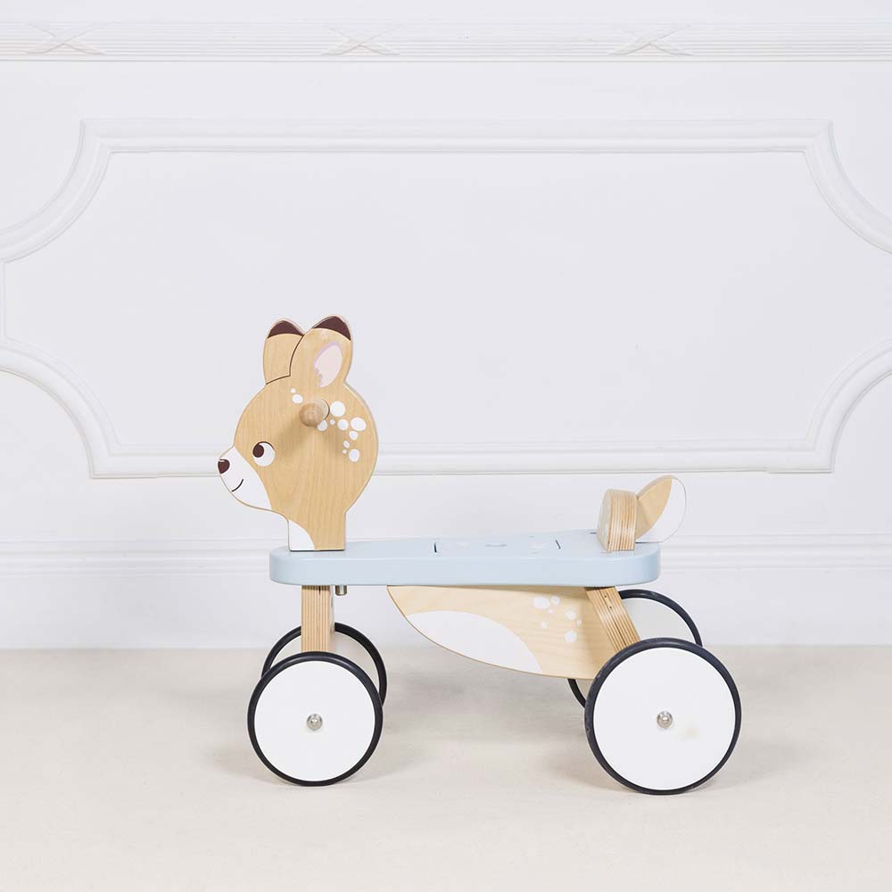 Drewniany pierwszy jeździk jelonek, zabawka na kołach dla dzieci Le Toy Van