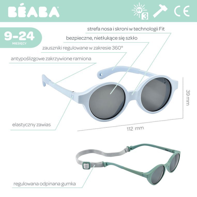 Beaba Okulary Przeciwsłoneczne Pearl Blue 9-24m