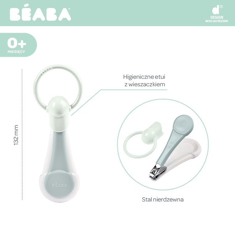 Beaba Cążki do paznokci w etui Green Blue 0+