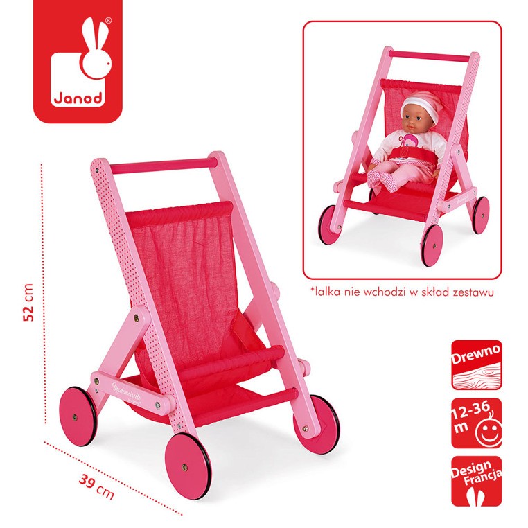 Janod, Wózek spacerówka dla lalek Mademoiselle