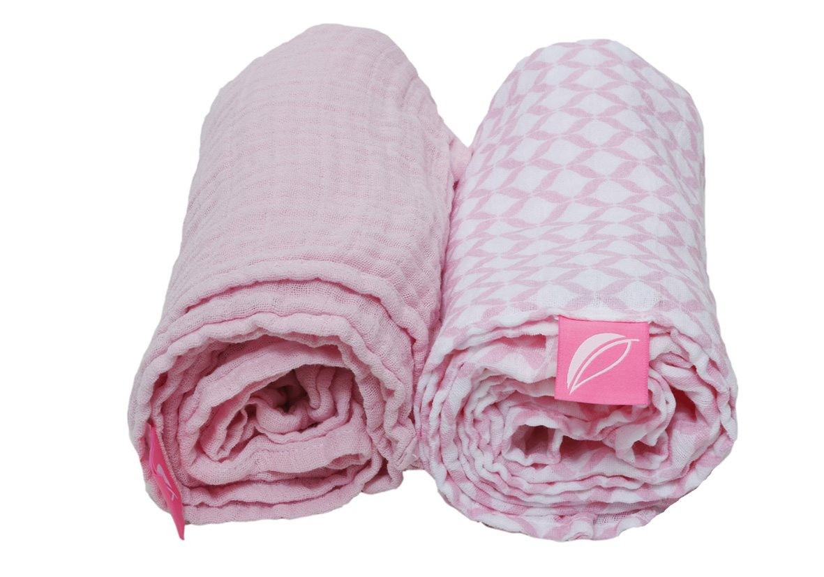 Motherhood Otulacze Muślinowe 85x110 cm 2szt. Różowy 0+