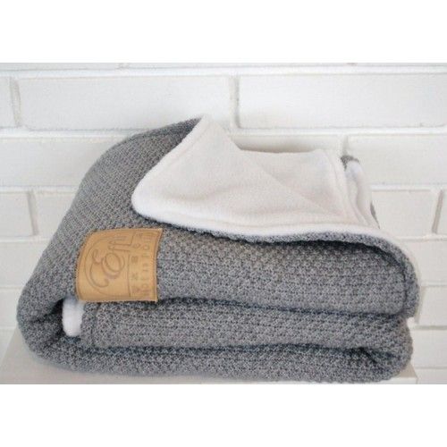 Effii Duży Wełniany Koc 75x110cm Szary/Biały 0+