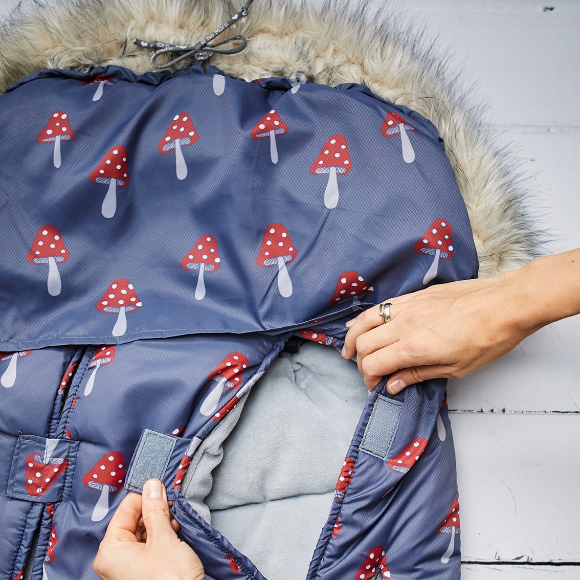 Śpiwór zimowy Pink No More - Mushrooms 6m-24m