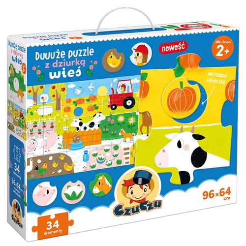 Czuczu Duże puzzle z dziurką Wieś 2+