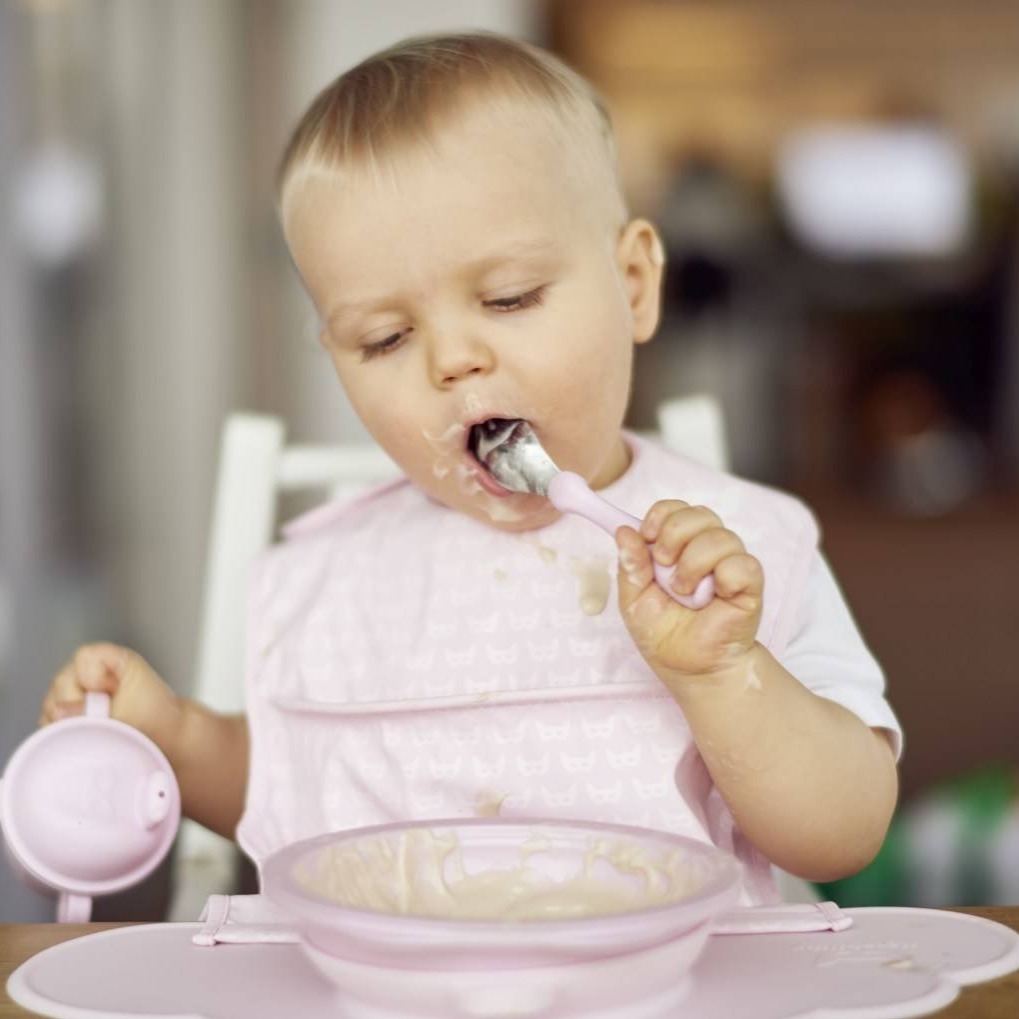 Herobility Mata do jedzenia różowa 6m+ | Premium