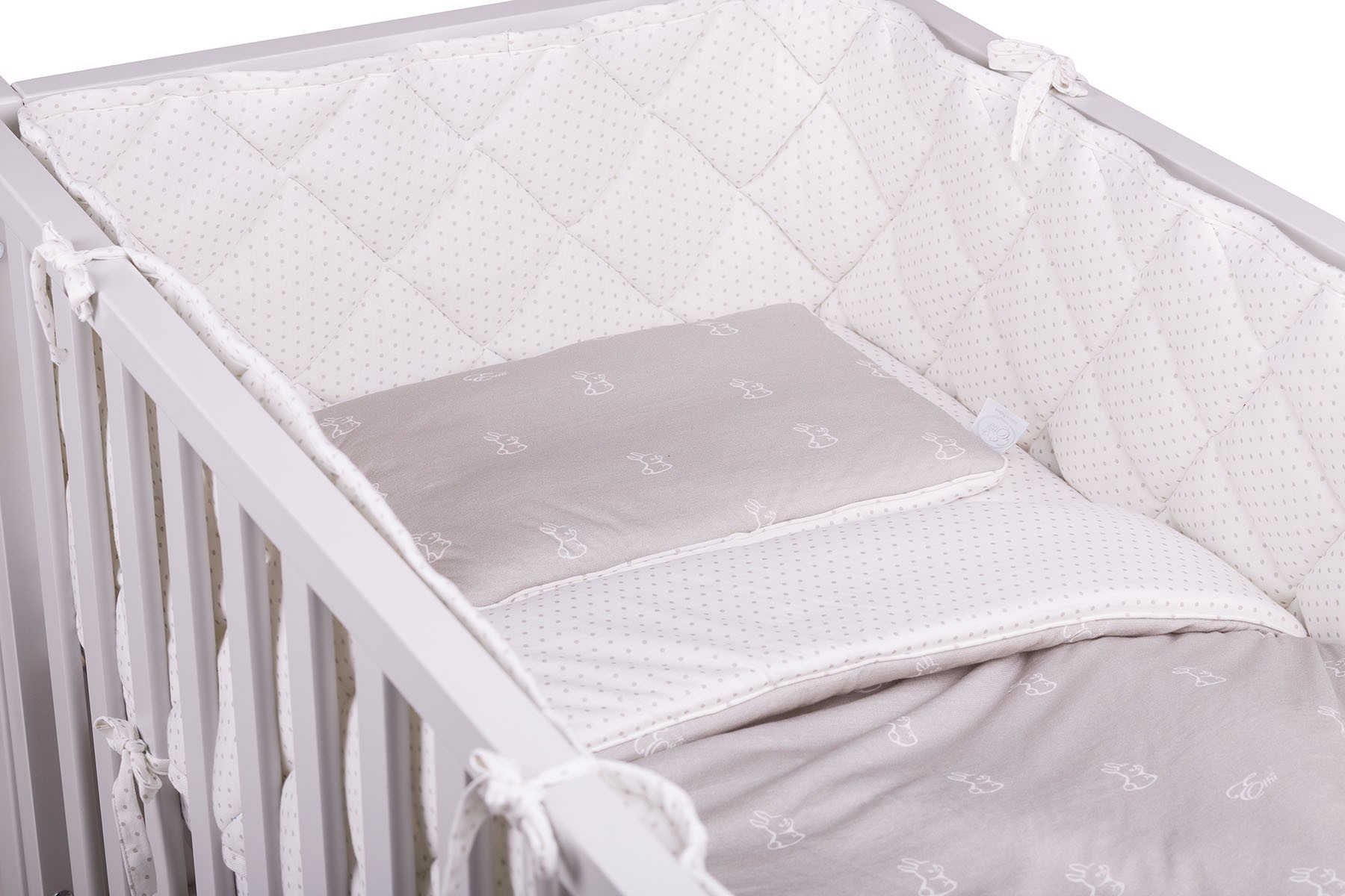 Pościel Effii 70x100 cm Białe Króliczki z Wypełnieniem 0+