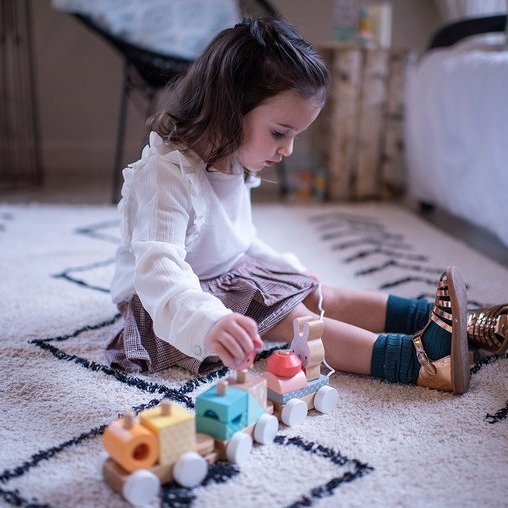 Janod Pociąg z Klockami do Ciągnięcia Pure 12m+