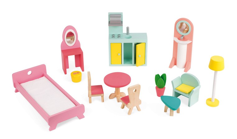 Janod Domek dla lalek XL Happy Day z 12 akcesoriami 3+