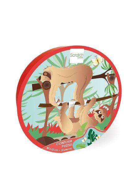 Scratch Puzzle Konturowe Leniwce 35el 3+