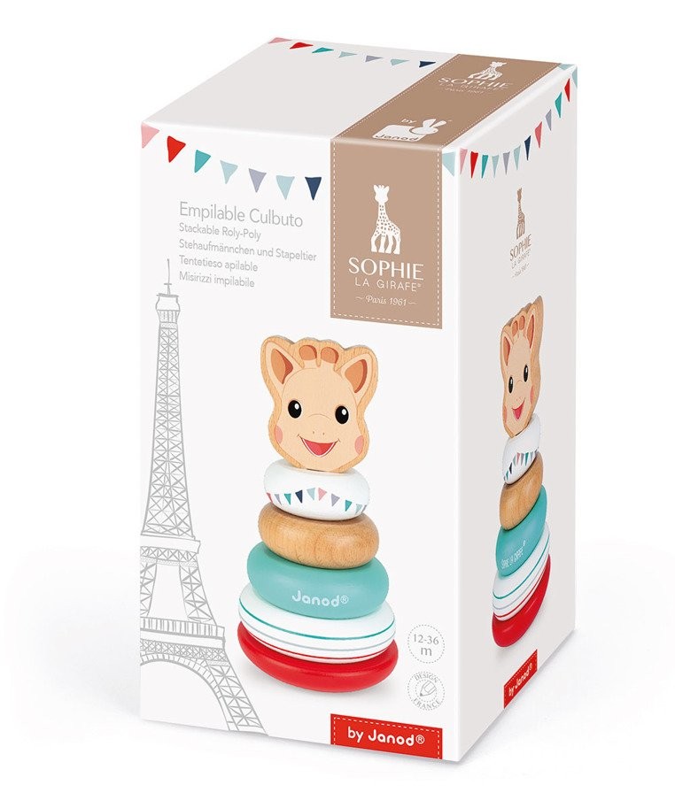Janod Układanka Piramida Wańka-Wstańka Żyrafka Sophie 12m+