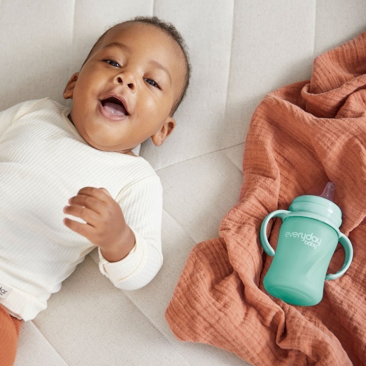 Everyday Baby Szklana butelka z ustnikiem niekapkiem 150 ml - miętowa