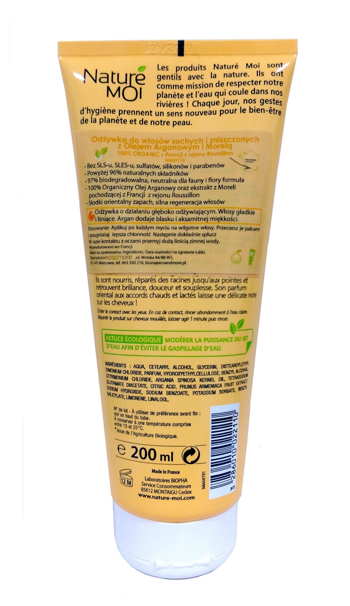 Nature Moi Odżywka do włosów suchych z olejem arganowym 200ml