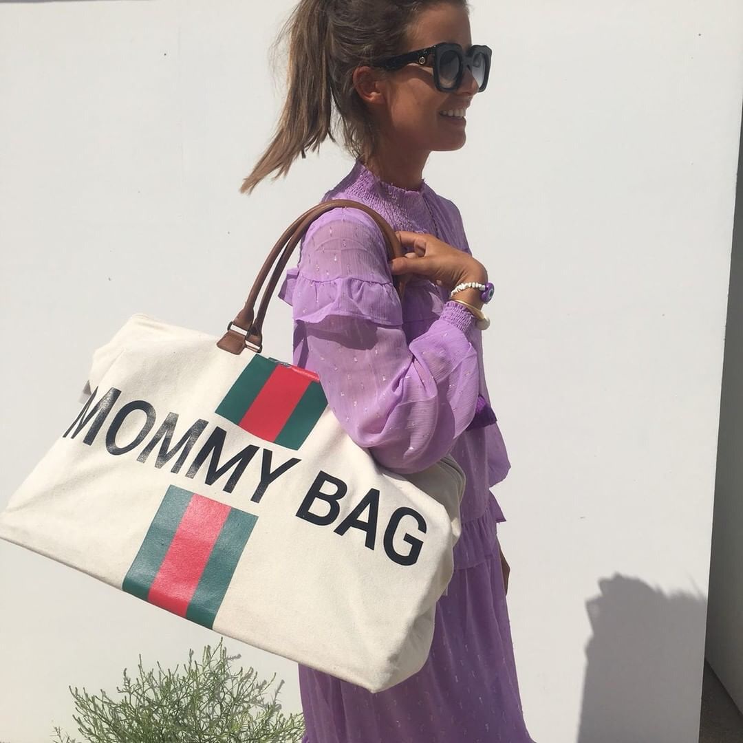 Childhome Torba Mommy Bag Paski Beżowa | Torba dla Mamy