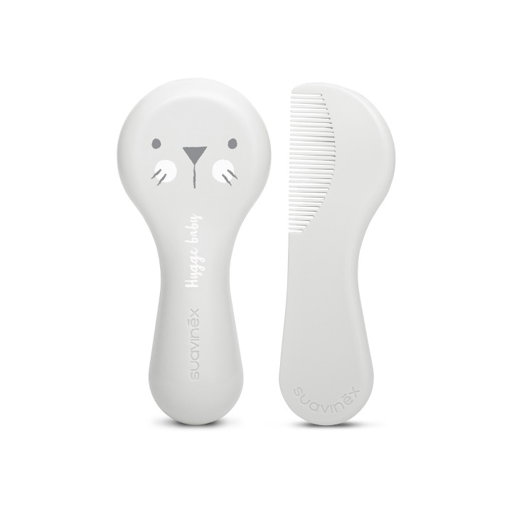 Suavinex Szczotka i Grzebień HYGGE Szary 0+