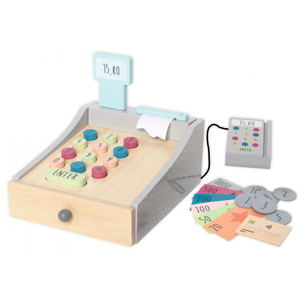 Jabadabado Drewniana Kasa Fiskalna Srebrna 3+