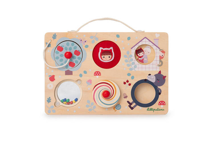 Lilliputiens, Drewniana tablica manipulacyjna walizka Czerwony kapturek