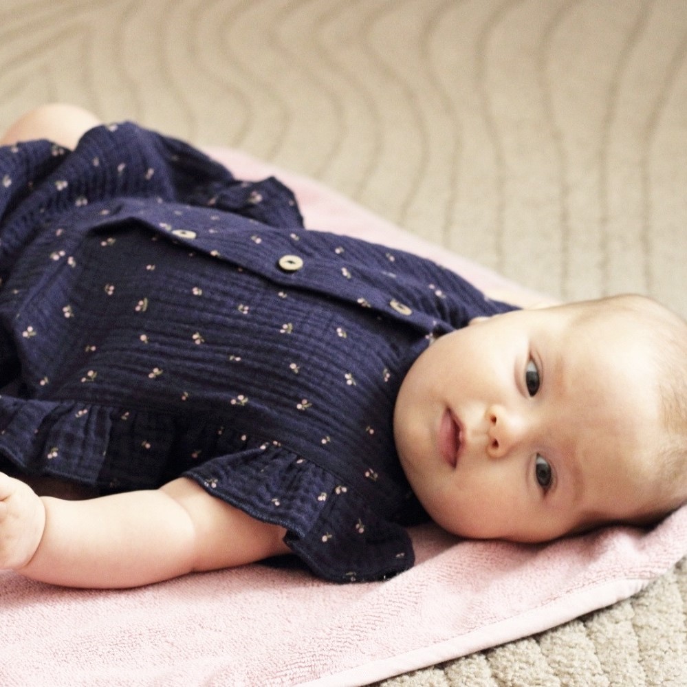 Pink no more Rampers wiśniowe granatowe 80