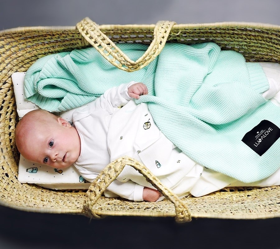 Lullalove Koc Bambusowy Miętowy 100x120 cm